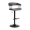 Armen Living Calista Adjustable Bar Stool in Gray Faux Leather with Golden Bronze and Black Metal LCCABACOGRY - alternate 1